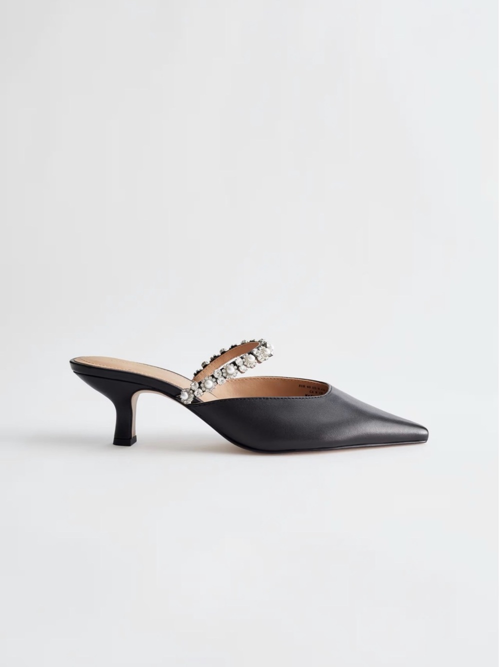 BNIB & Other Stories Pointed Leather Rhinestones Mules